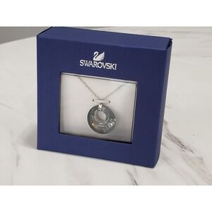NEW MAREA SILVER GRAY HOLLOW CIRCLE GENUINE SWAROVSKI CRYSTAL NECKLACE 5040568